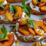 Quick Peach Bruschetta with Whipped Ricotta