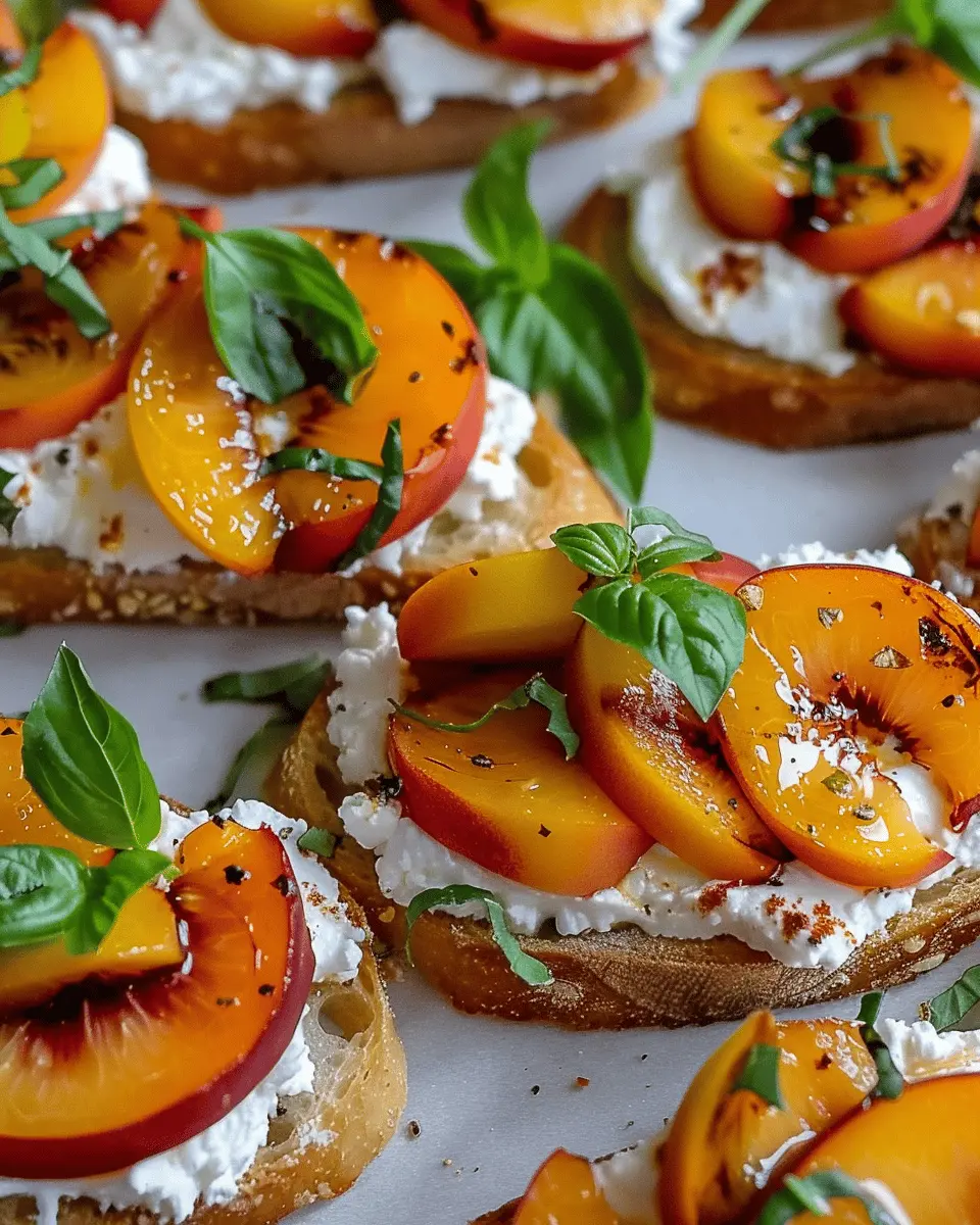 Quick Peach Bruschetta with Whipped Ricotta: A Juicy Summer Delight