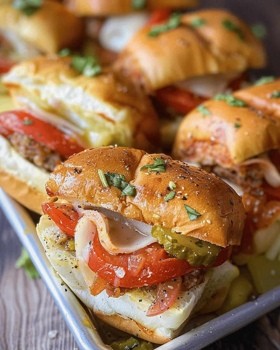 Hot Italian Sub Sliders: Easy Turkey Bacon & Chicken Ham Delight