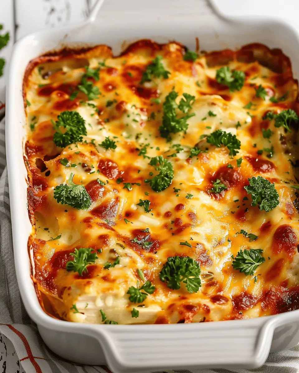 Easy Low Carb Chicken Casserole with Turkey Bacon Delight