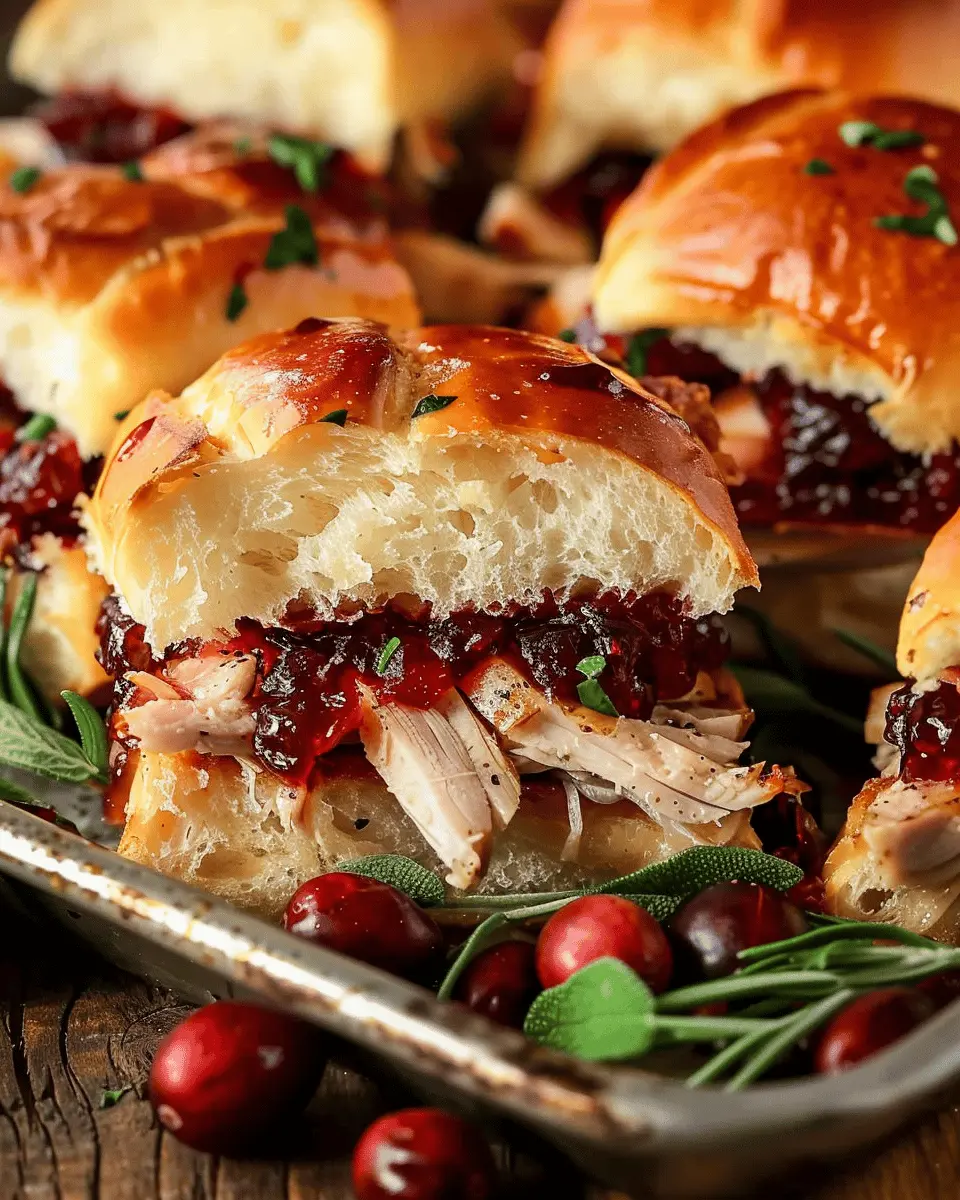 Easy Cranberry Turkey Sliders with Hawaiian Rolls for a Festive Treat