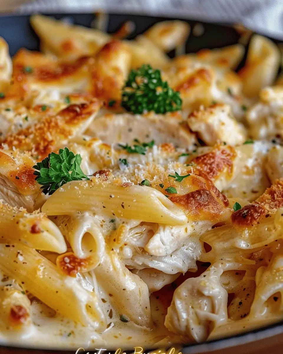 Creamy Crack Chicken Penne with Turkey Bacon and Chicken Ham Delight