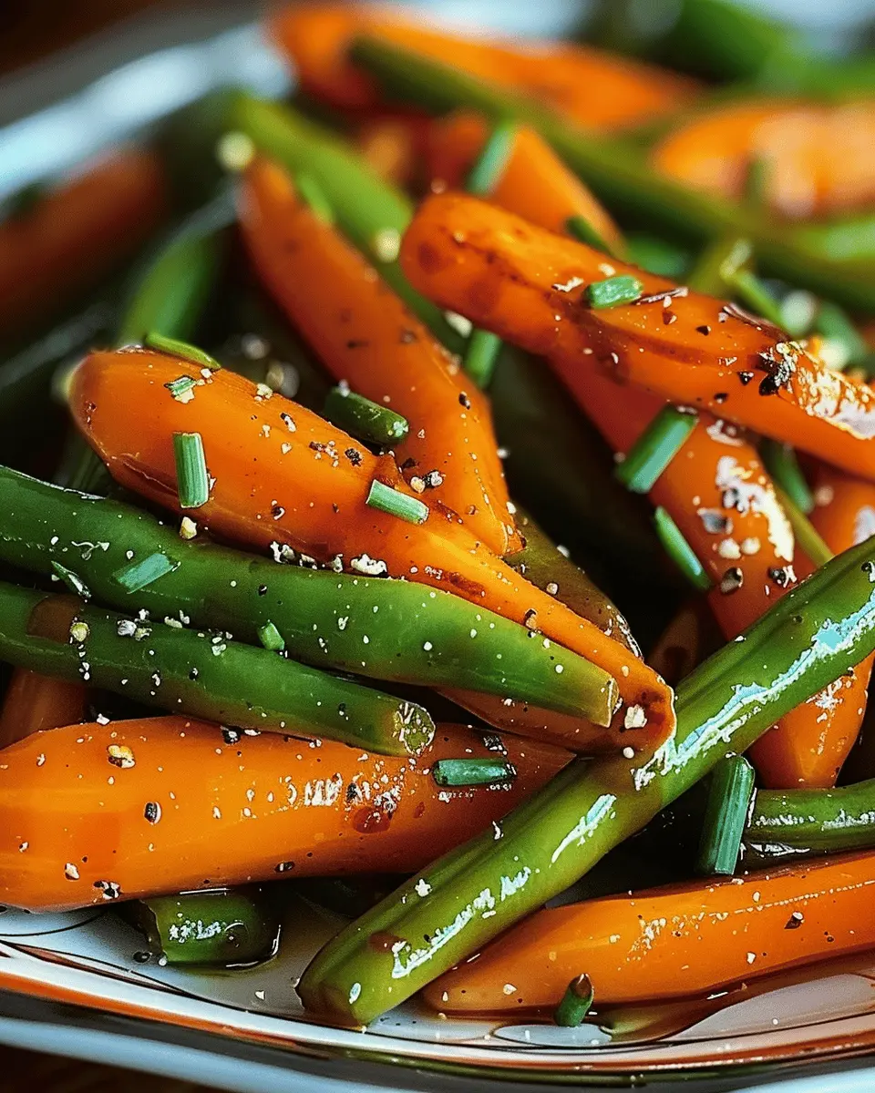 Honey Glazed Carrots Green Beans Recipe with Turkey Bacon Twist
