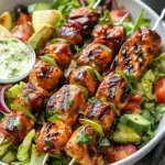 BBQ Chicken Skewer Salad