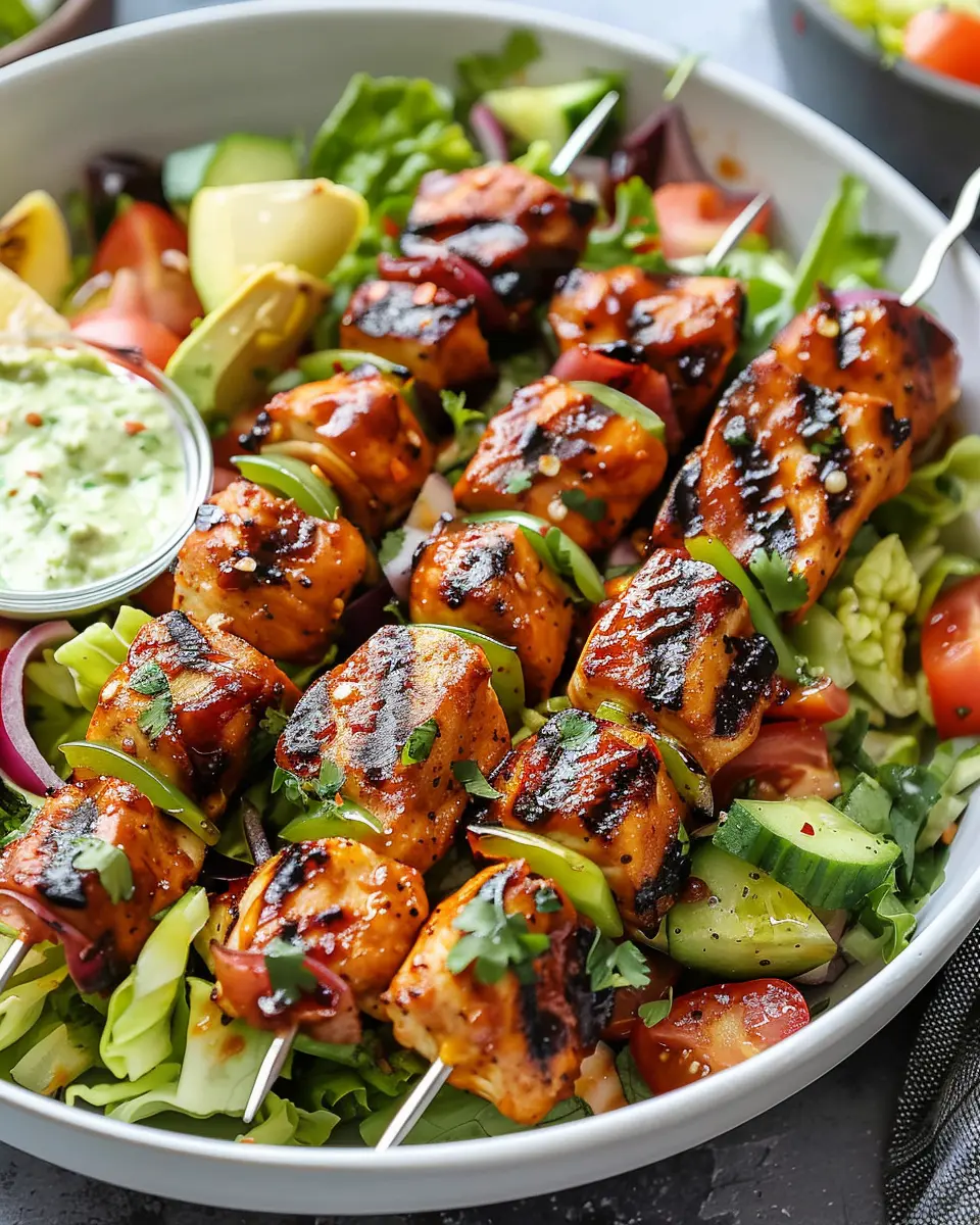 BBQ Chicken Skewer Salad: A Fresh and Easy Companion for Summer