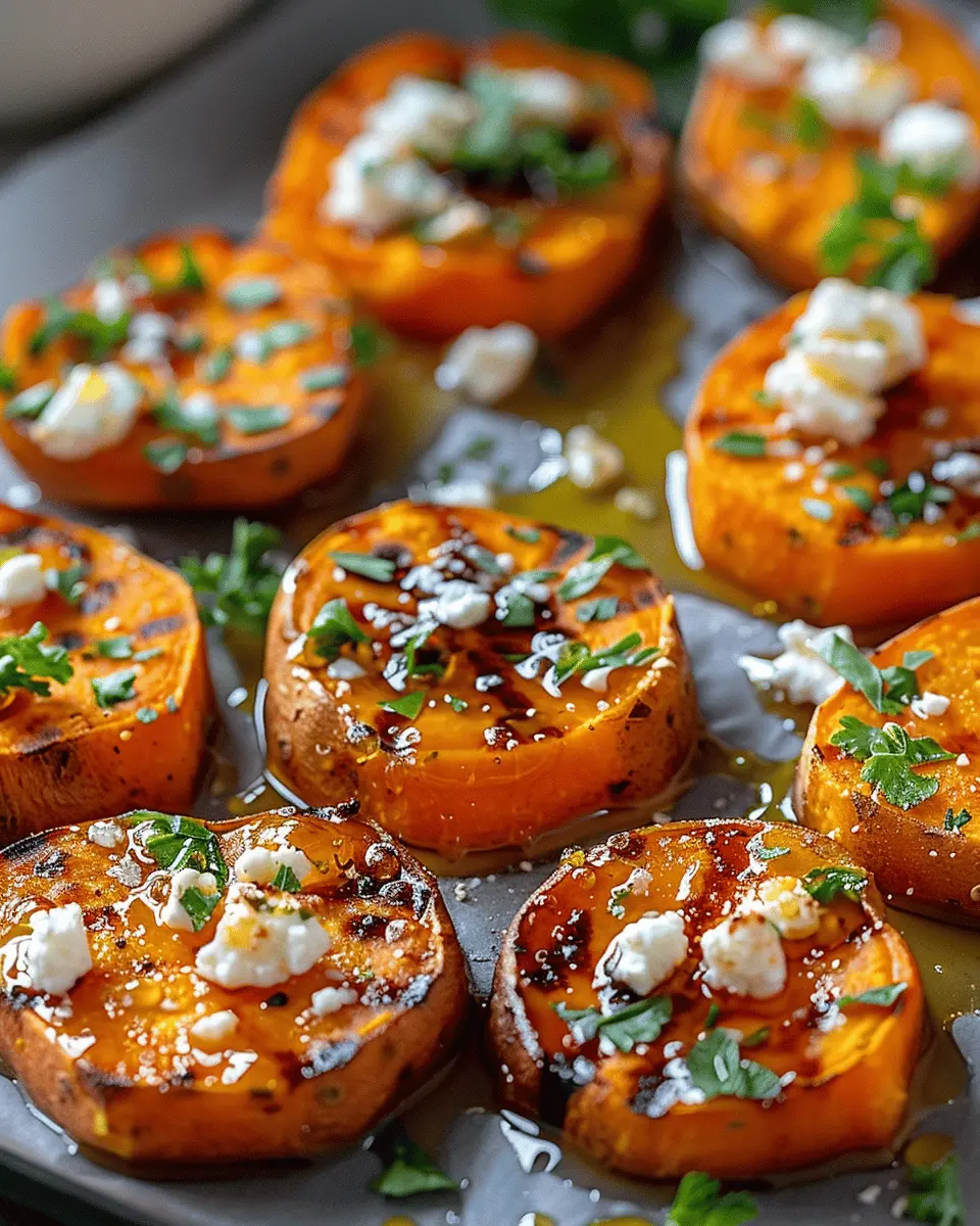 Roasted Sweet Potato Rounds with Honey &amp; Feta: Easy Indulgence