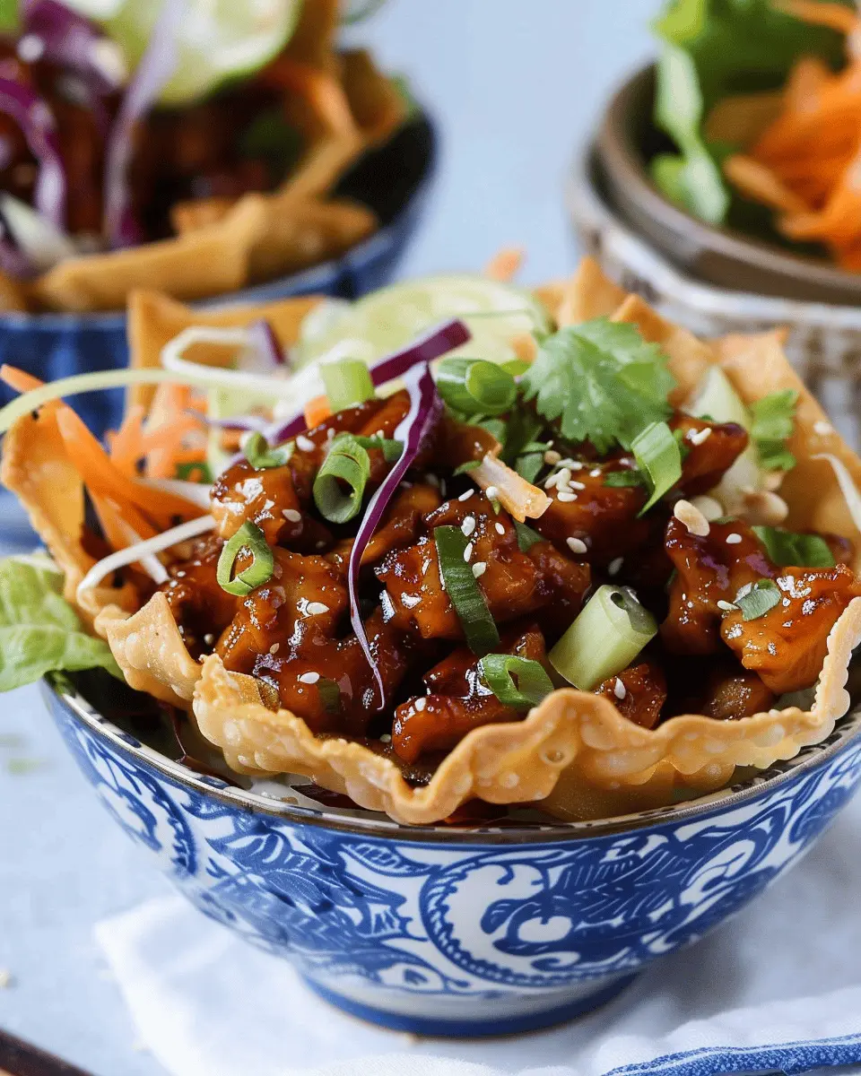 Teriyaki Chicken Wonton Taco Bowls: A Juicy, Flavor-Packed Delight